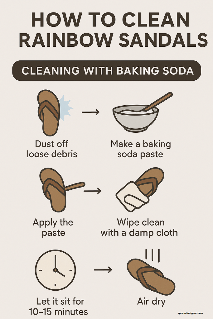 How to clean rainbow sandals with baking soda