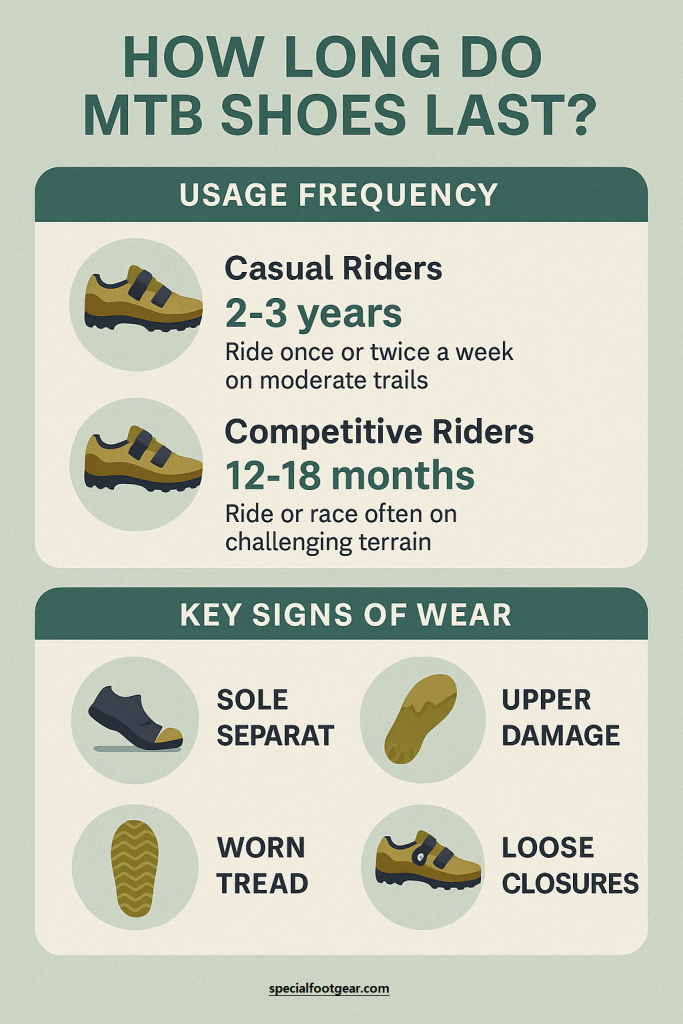 How Long Do MTB Shoes Last: infographic