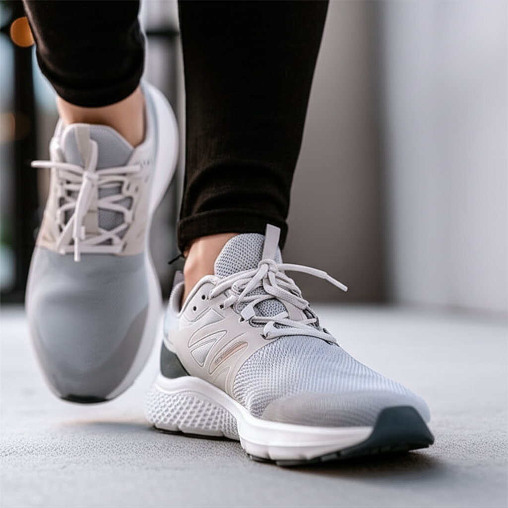 Generate a high-quality, relevant image prompt for an article about: Are Walking Shoes Supposed To B