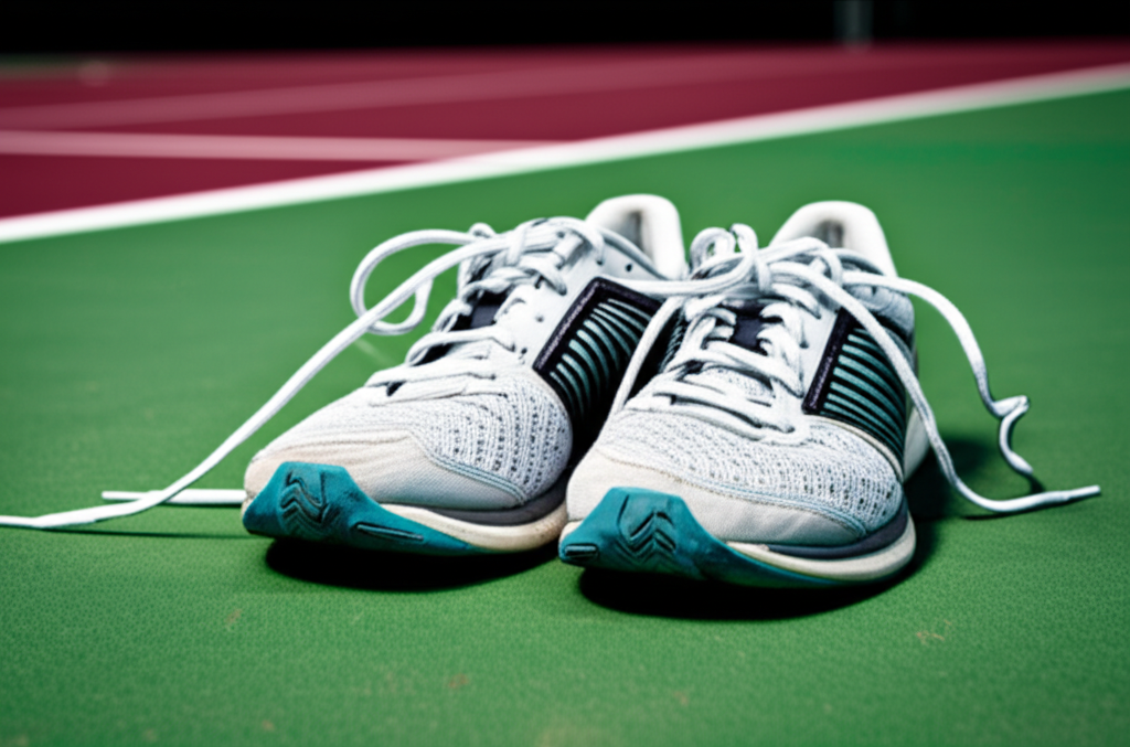 Generate a high-quality, relevant image prompt for an article about: Are Running Shoes Good For Tenn