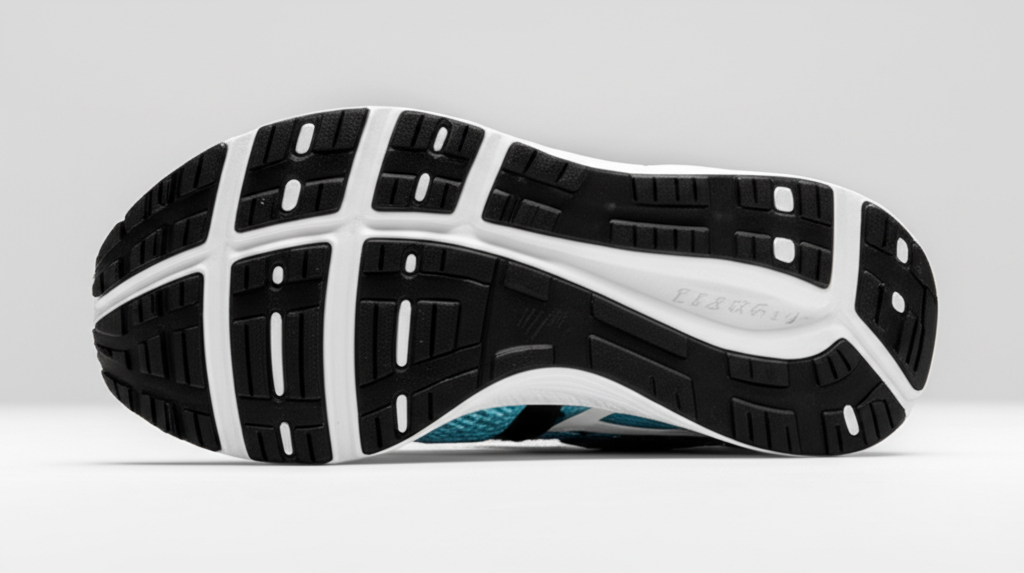 Generate a high-quality, relevant image prompt for an article about: Are Running Shoes Non Slip? Sho