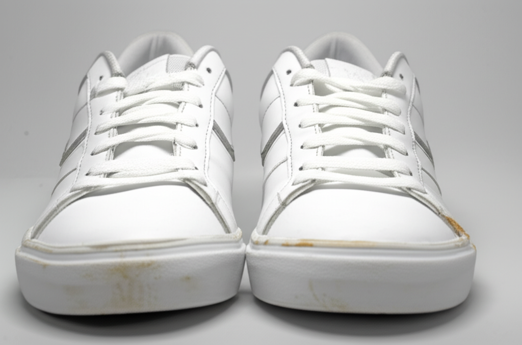 Generate a high-quality, relevant image prompt for an article about: Does Bleach Clean White Shoes?