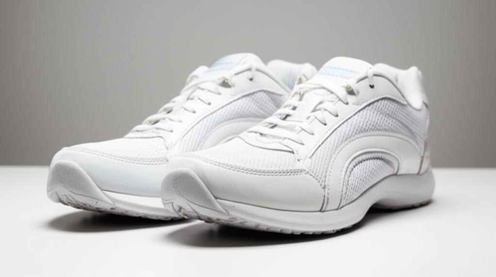 Generate a high-quality, relevant image prompt for an article about: Does Bleach Clean White Shoes?
