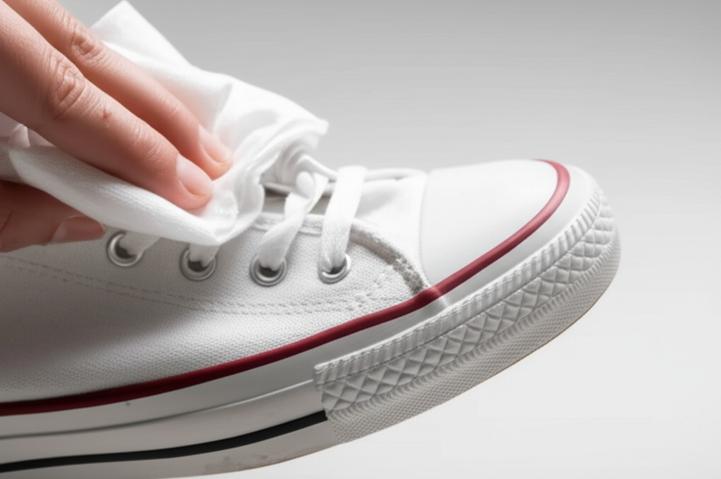 Generate a high-quality, relevant image prompt for an article about: Does Toothpaste Clean Shoes? Am